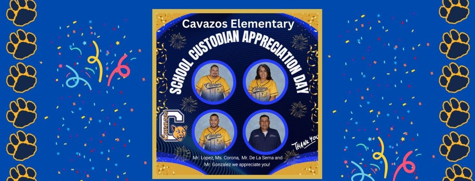 Thank you to our wonderful custodians! Mr Lopez, Ms. Corona, Mr De La Serna, and Mr Gonzalez
