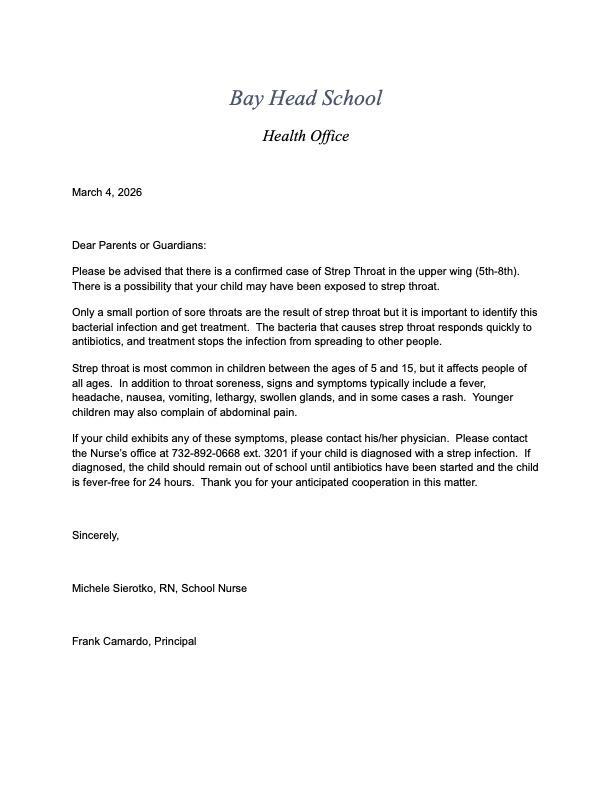 Strep Throat Notification