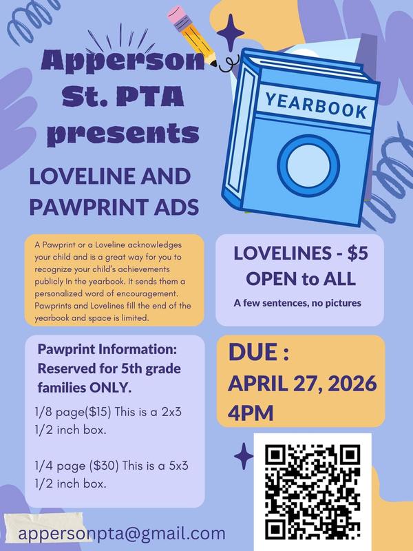 Buy a love line or paw print in this year’s yearbook.
