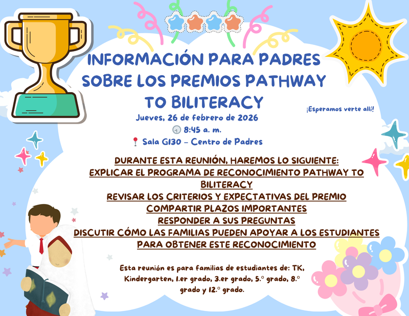 Información para padres sobre los premios Pathway to Bileteracy