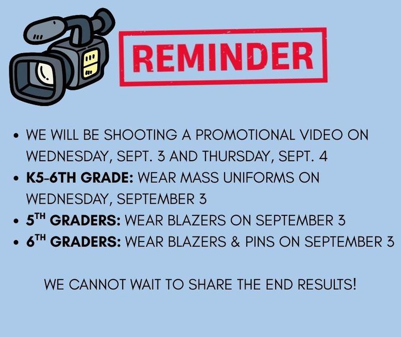 Reminder: Promo Video Filming This Week