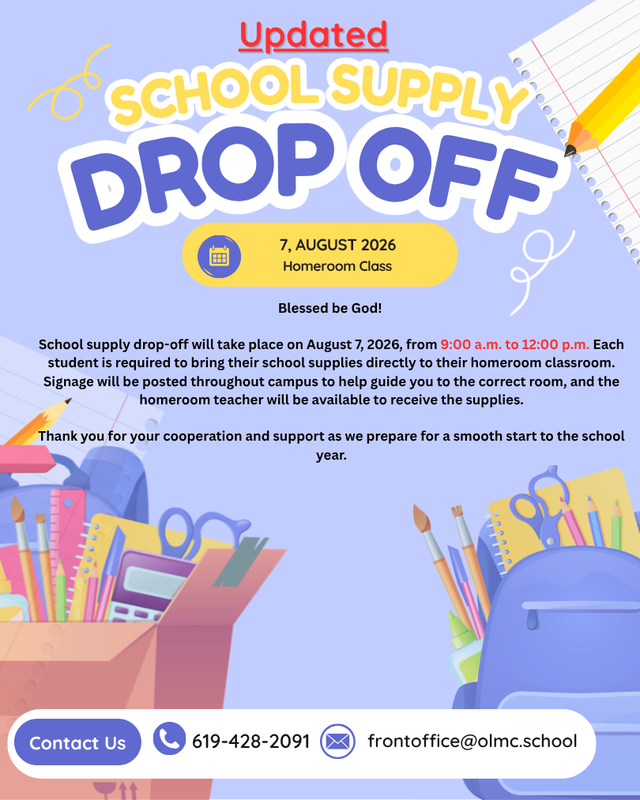 UPDATED School Supplies Drop-Off! Featured Photo