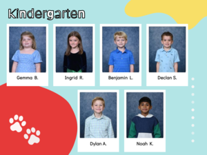 red, yellow, and teal background with announcement and student faces plus wildcat mascot