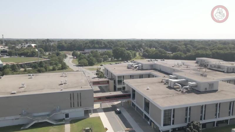 Aerial view of Brockton High School