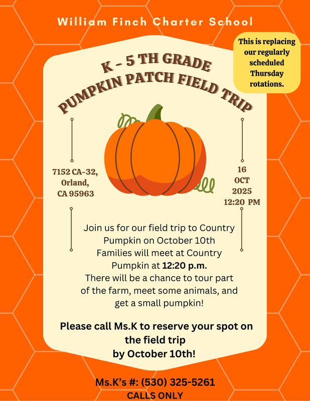 K-5 Pumpkin Patch Field Trip