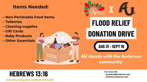 Anderson University Athletics and Anderson Community Schools Partner for Flood Relief Donation Drive