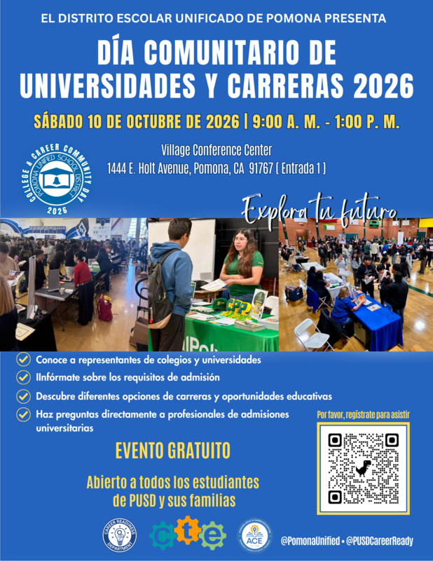 Spanish flyer for 2026 Community Fair