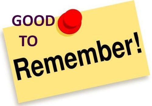Yellow Post-It withe the a pushpin and the words Good to Remember