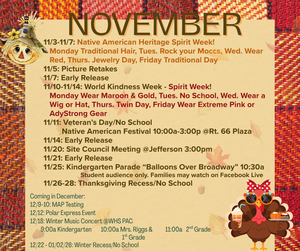 Events in November at Jefferson School