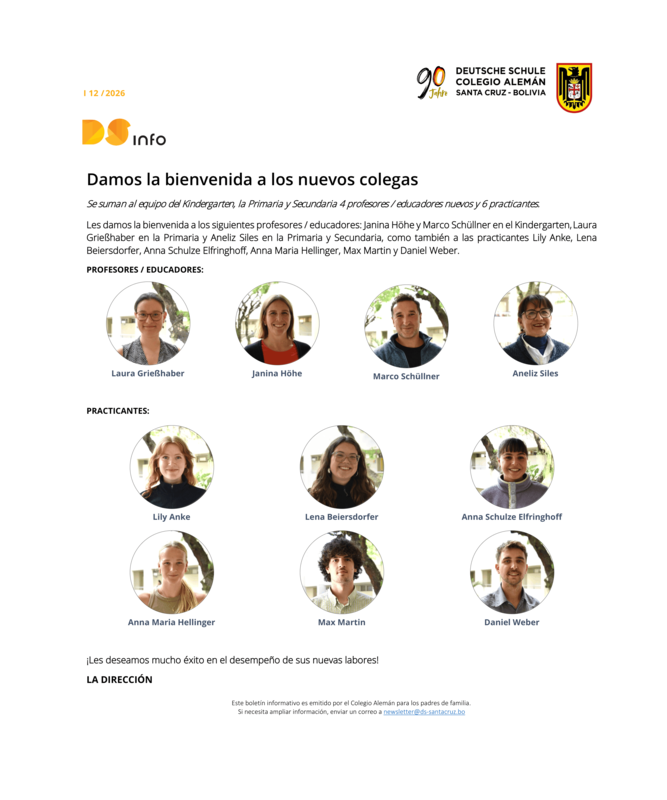 DS-info #12 - 2026: Damos la bienvenida a los nuevos colegas Featured Photo