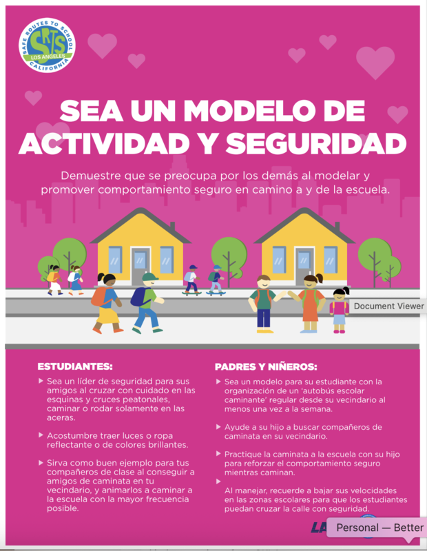 Be a safety Role model Spanish
