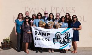 Twin Peaks Middle School counselors presented with RAMP banner