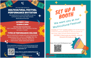 Flyer for the Multicultural Fest on October 3rd. See Ms Wilkinson for more details.