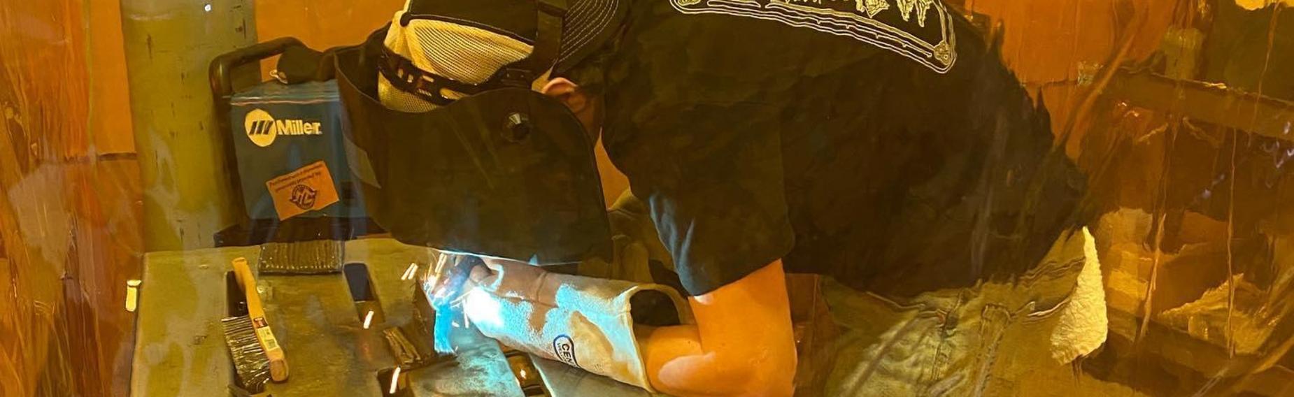 Student welding
