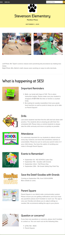 September 1st Newsletter