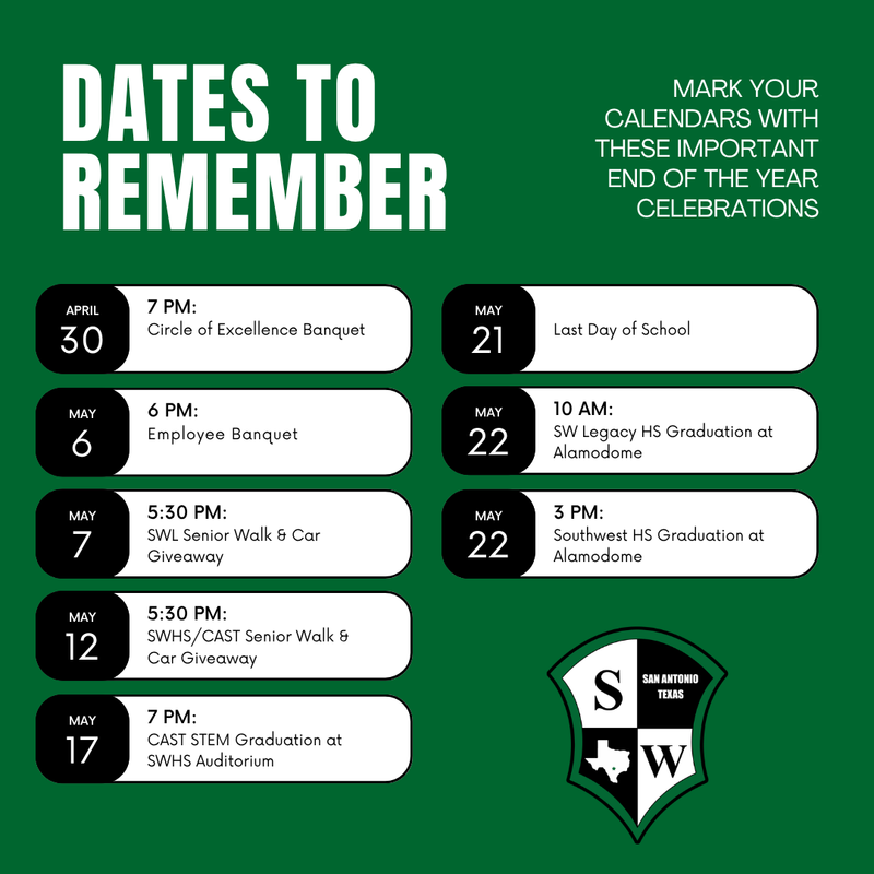 2026 Dates to Remember