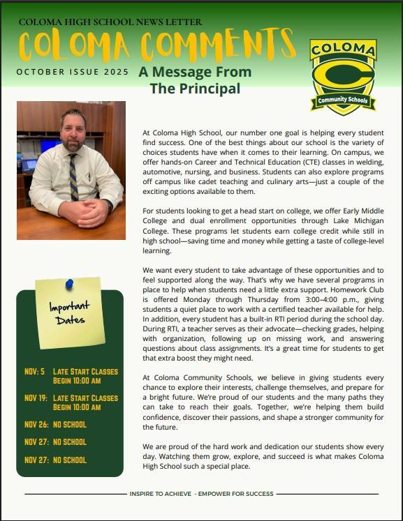 Cover of October newsletter