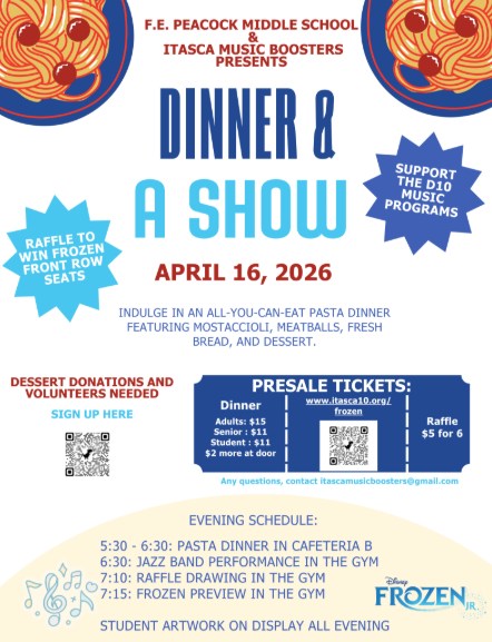 dinner and a show event at peacock middle school