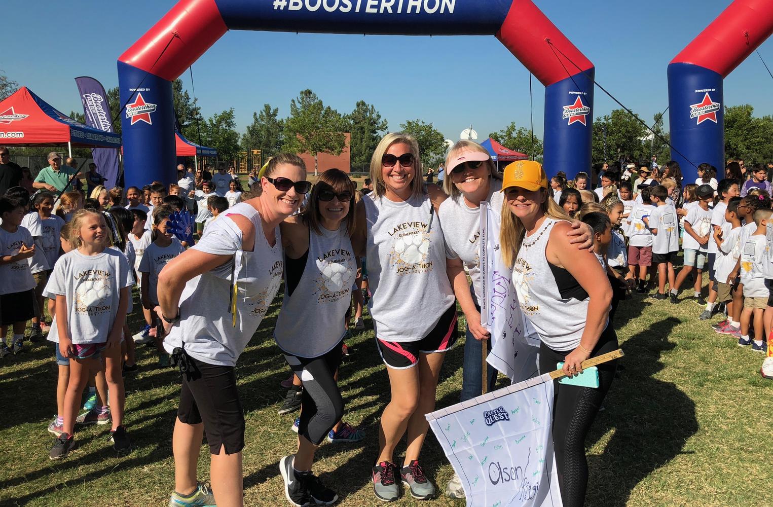Teachers enjoying jog-a-thon