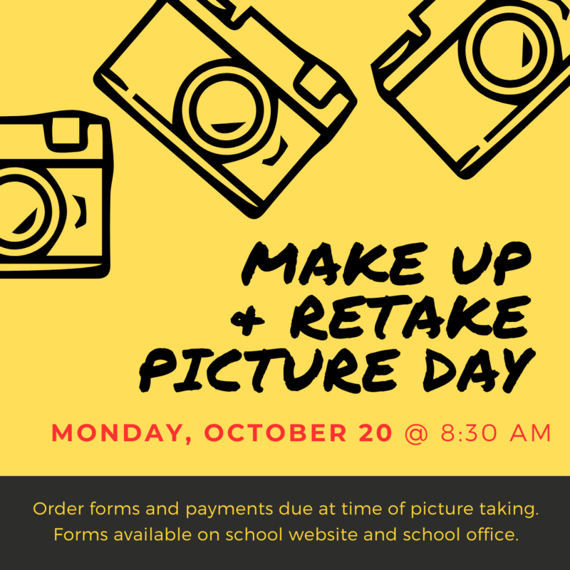 Make Up & Retake Picture Day - October 20