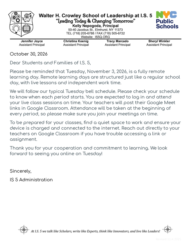 Remote day letter