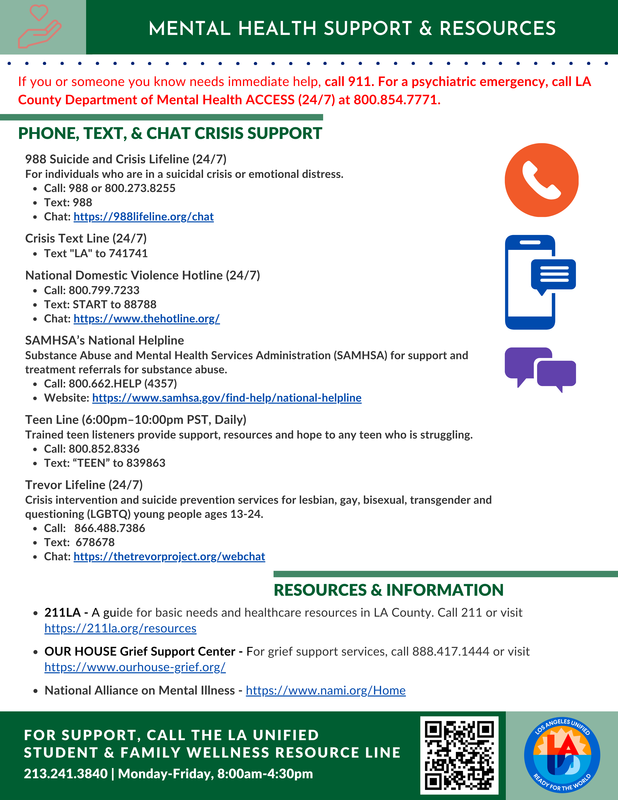 Mental Health Support and Resources