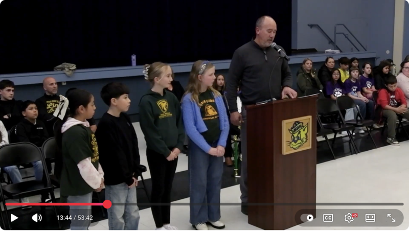 Grace Hudson at Students of the Month ceremony