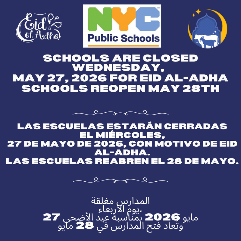 School Closed May 27 notice