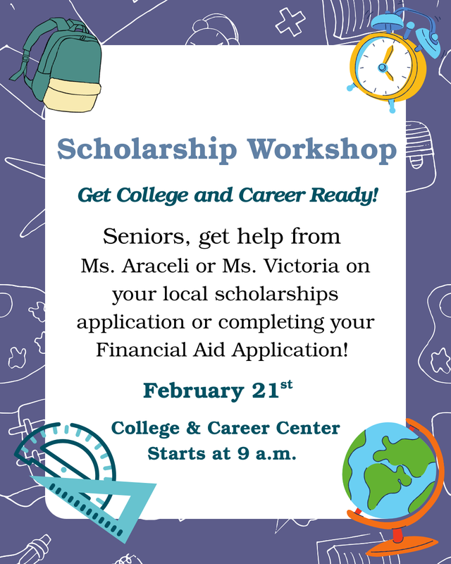 Scholarship Workshop for all seniors