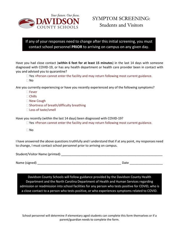 Covid Screening Form