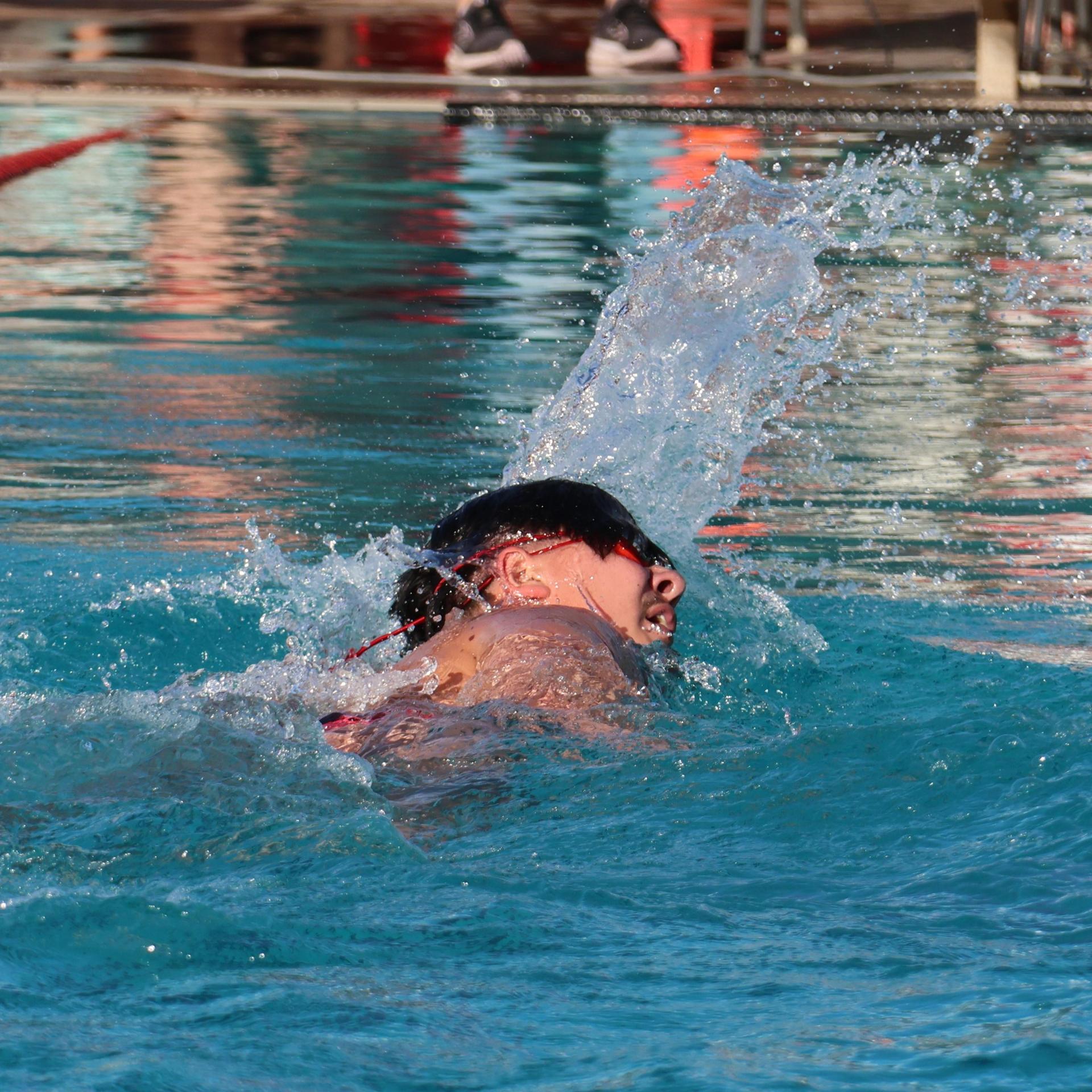 Isaiah Silveira swimming