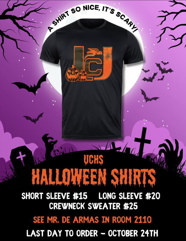 UCHS Halloween Shirts For Sale Flyer