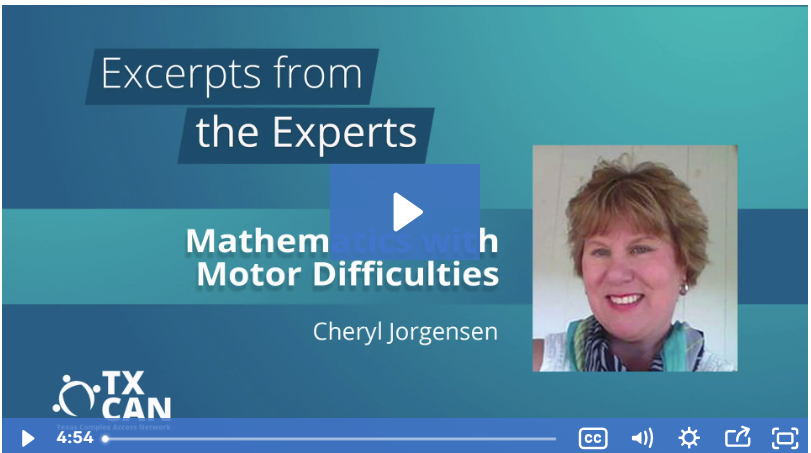 TEA ”Mathematic Tasks For Students with Motor Difficulties”: Texas SPED Support
