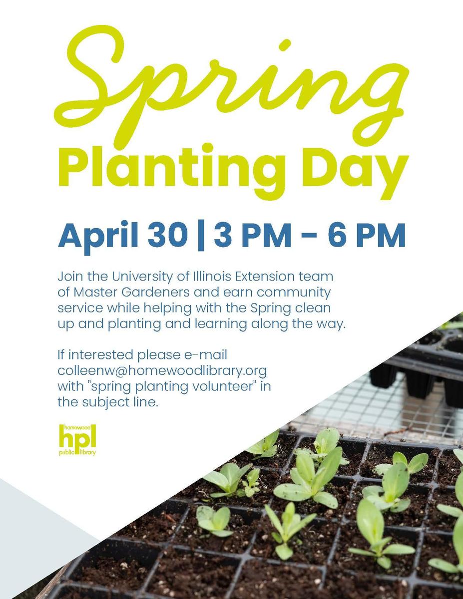 flyer about spring planting at library
