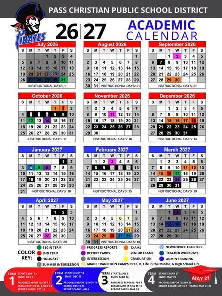 At this month’s board meeting, the 26|27 Academic Calendar was updated as follows: