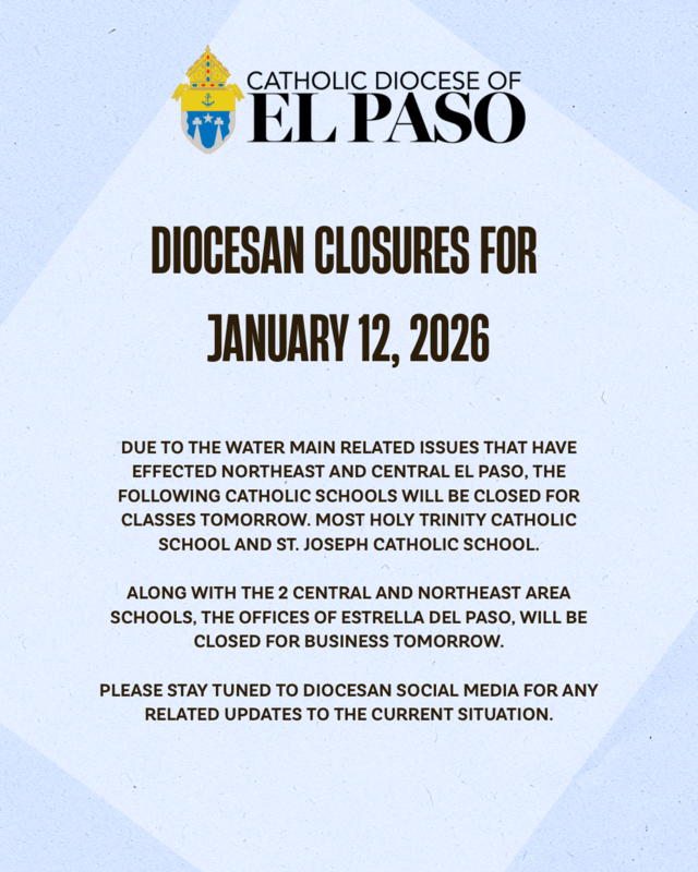 Diocesan Closures for January12, 2026