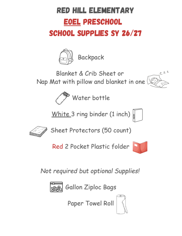 EOEL Preschool School Supplies SY2026-2027 Featured Photo