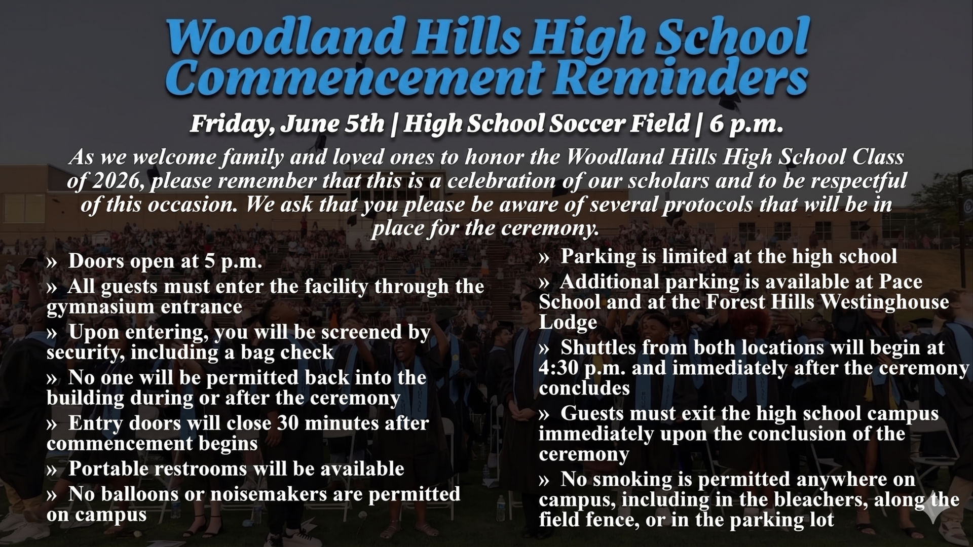 Commencement info!