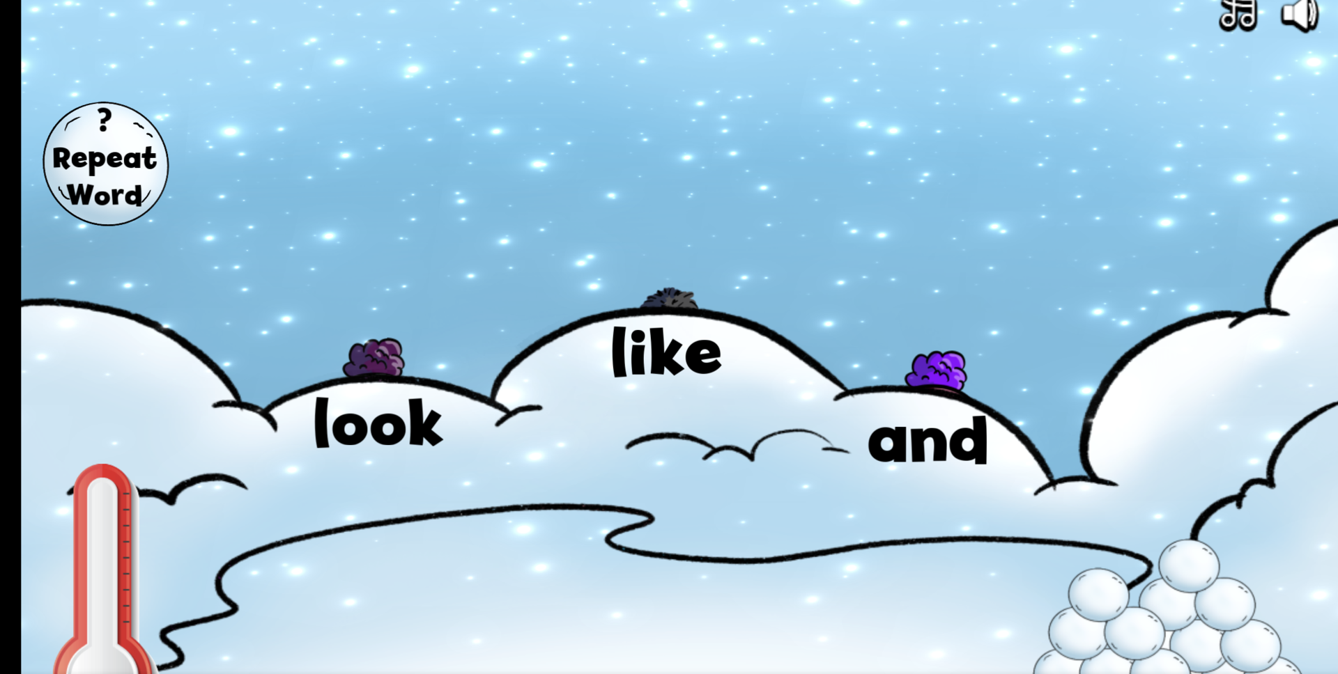 Snowball Fight Sight Words