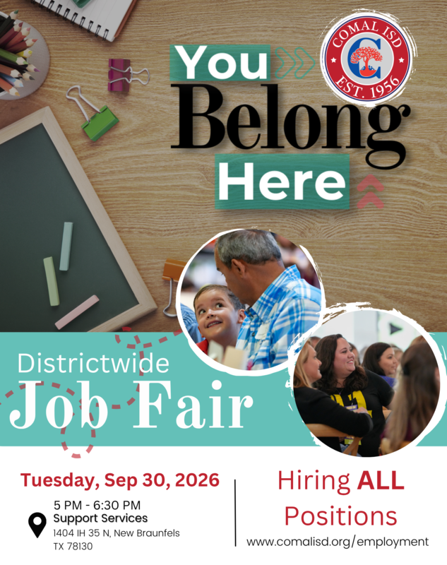 Comal ISD Fall Job Fair information