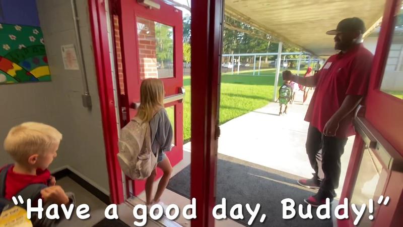 Northeast Elementary Dudes at the Door Greeting