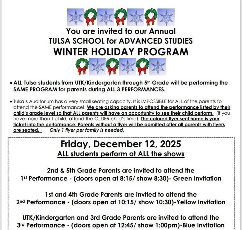2025 Winter Holiday Program