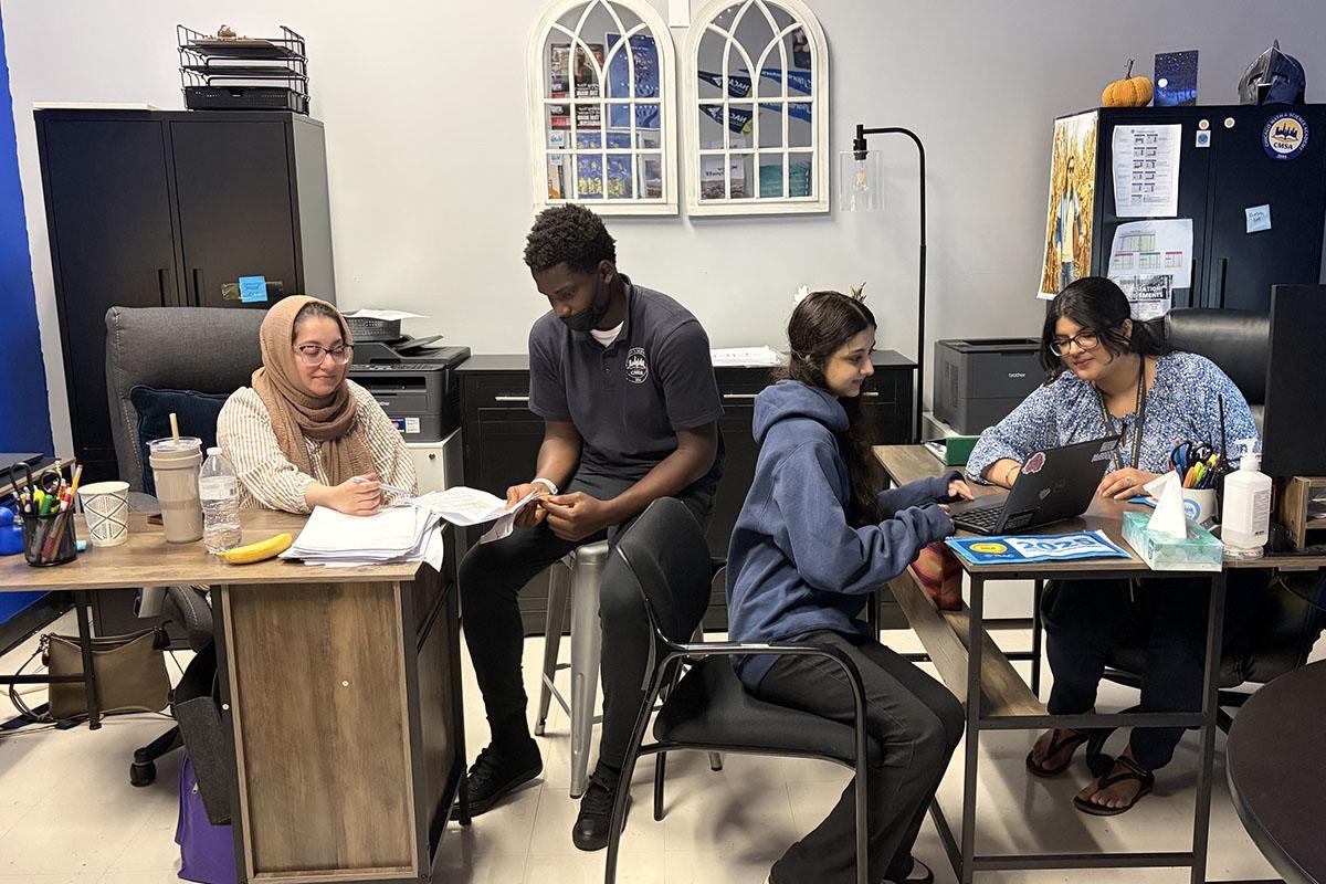 CMSA counselors meeting with students