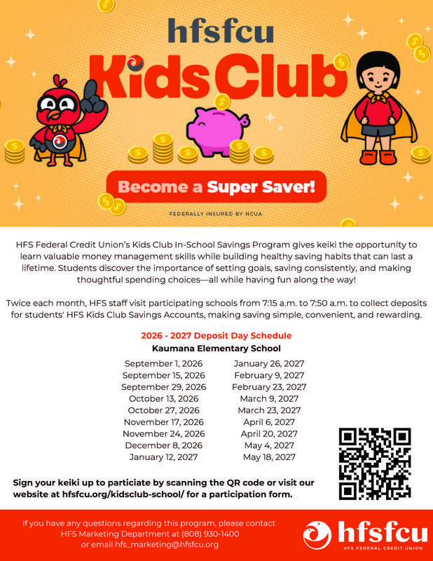 HFS FCU Kids Club Flyer
