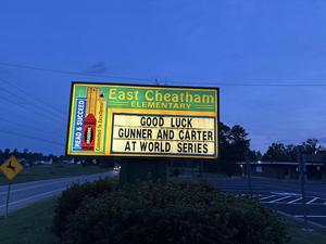 ECES Sign congratulating boys!