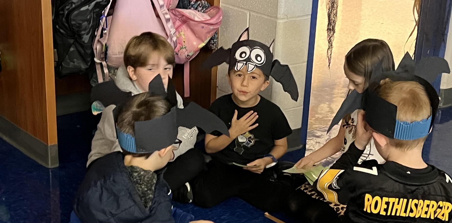 students working in class on Bat Day