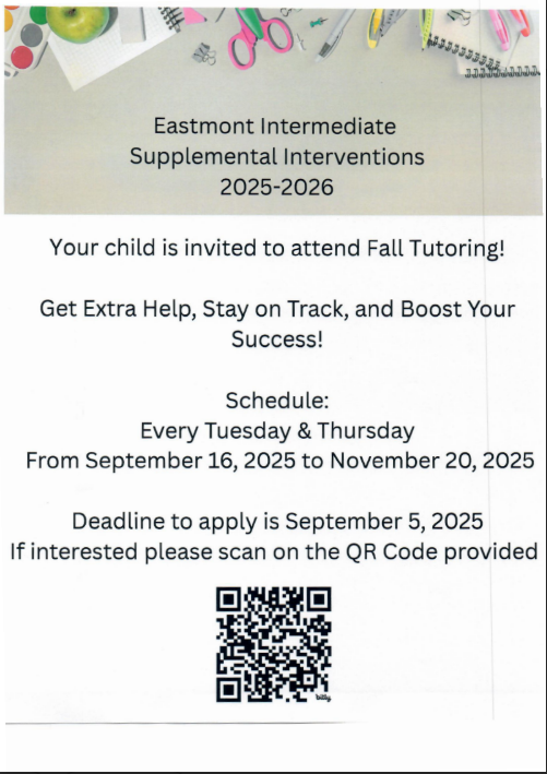Escuela de Eastmont lntermedia  lntervenciones Suplementarios  2025-2026