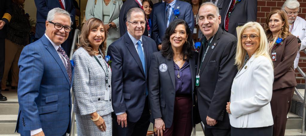 Esther Salas with Mayor Brian Stack and the Board of Commissioners