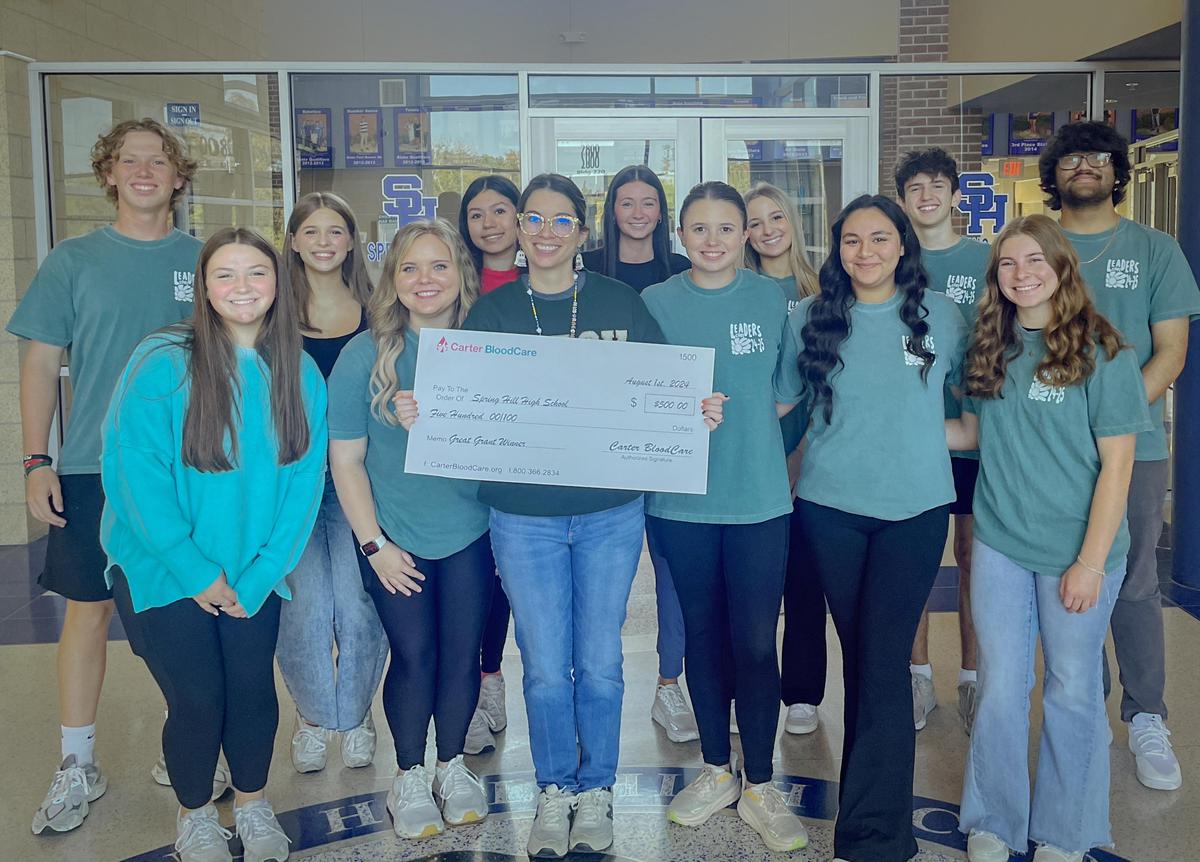 SHHS Receives Grant From Carter BloodCare Spring Hill High School