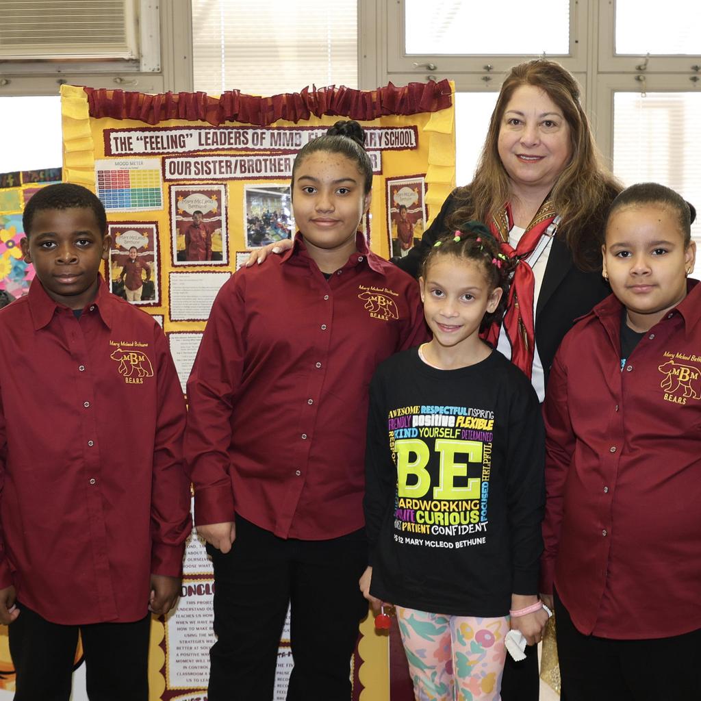 Students taking class picture
